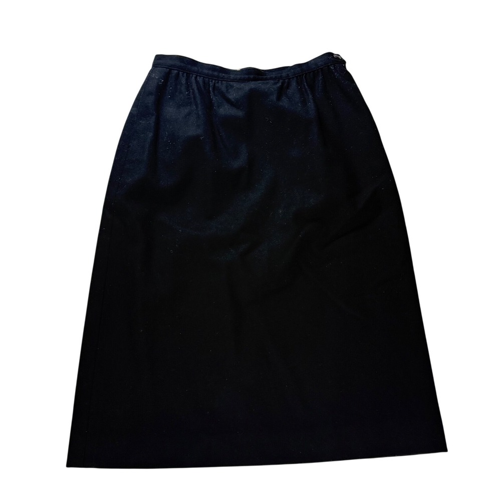 Pendleton‎ Vintage Black 100% Virgin Wool Midi A-Line Skirt Made in USA Size 27w